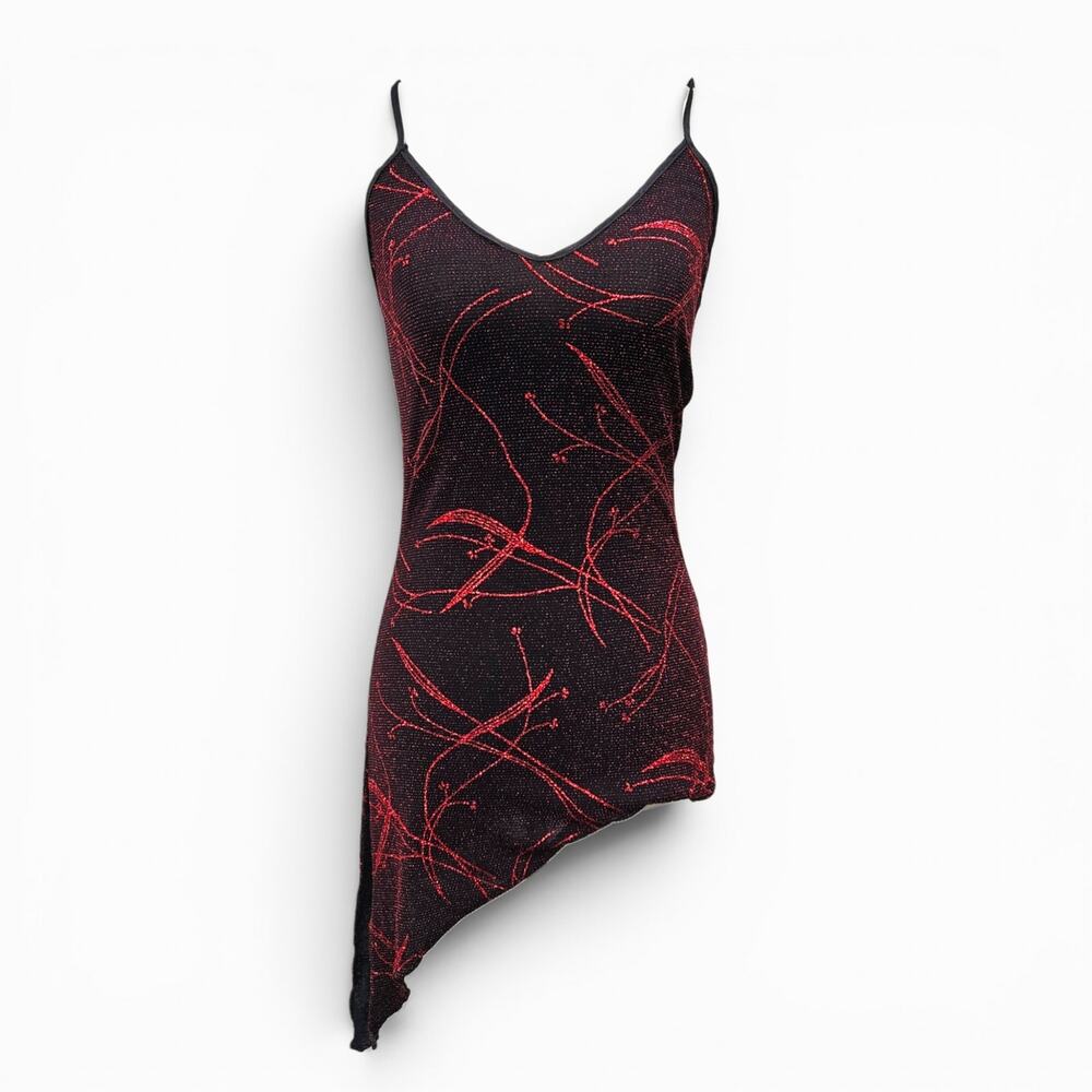 Y2k Euro Asymmetrical Top Whimsigoth Cami Sparkle - Size Small - Picture 1 of 6